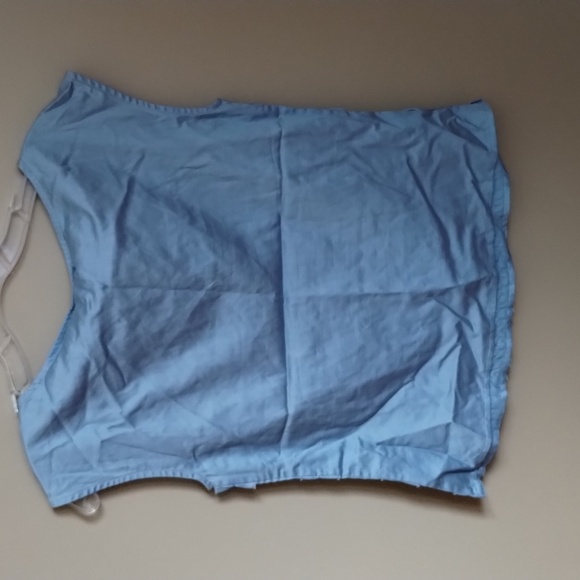 Talbots Ruffle Cotton Top Blue Sleeveless 2 Petite S2011 NWT - Picture 3 of 5